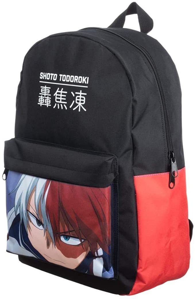 Sac à dos à blocs de couleurs My Hero Academia Shoto Todoroki avec housse technique