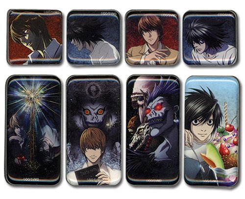 Lot de 8 aimants illustrés Death Note