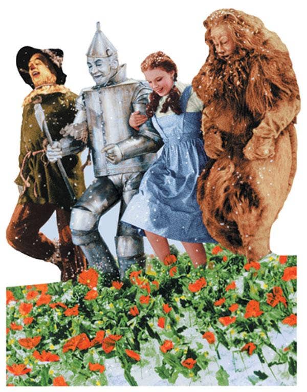 Wizard of Oz Poppy Field Die-Cut Blank Card - Unique Collectible Stationery