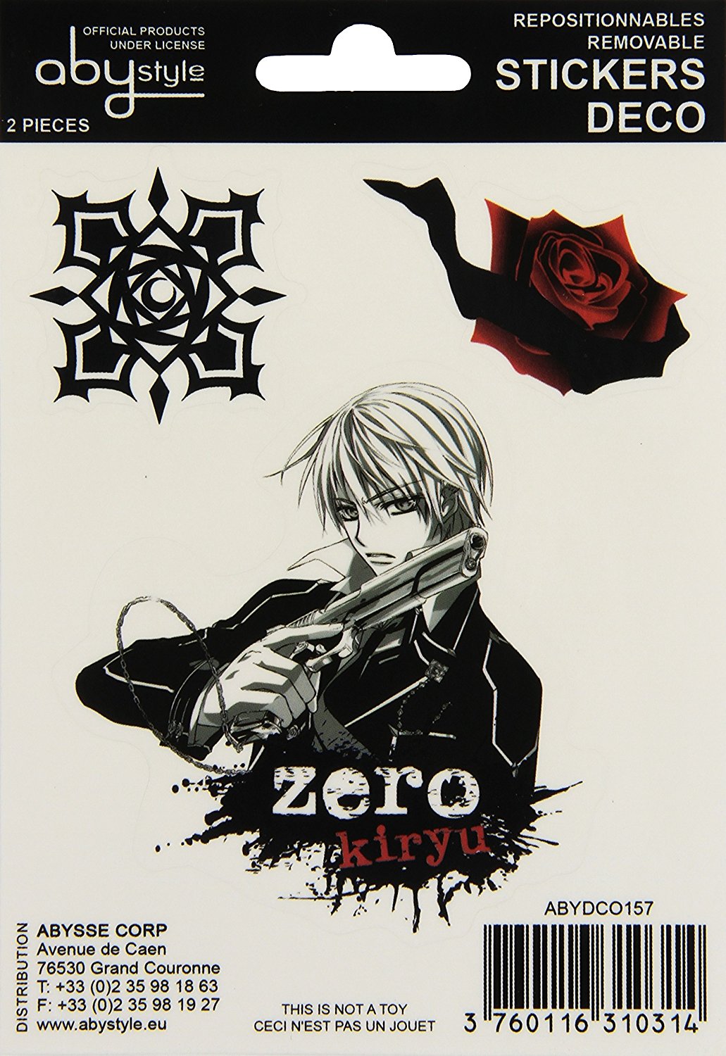 Vampire Knight Zero and Kaname Licensed Reposition-able Stickers