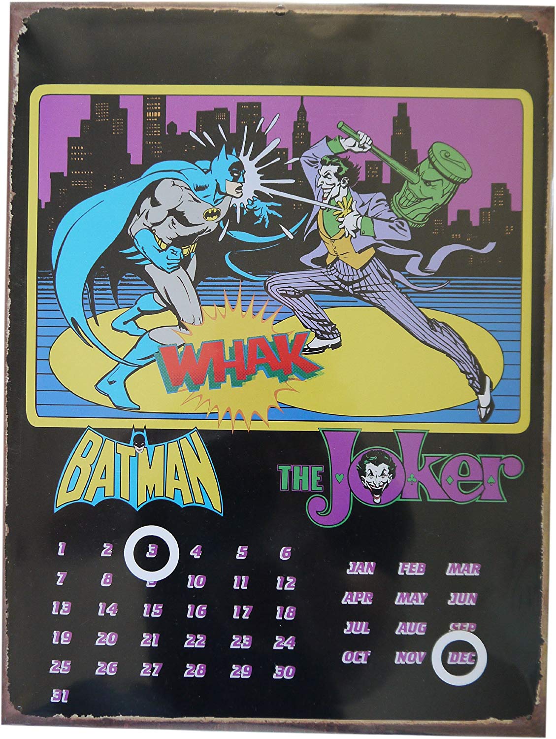 DC Comics Batman and the Joker Everlasting Metal Calendar