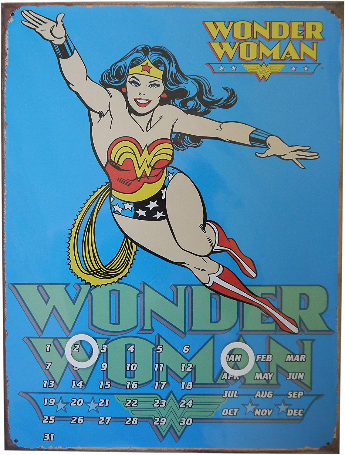 Calendrier métallique éternel bleu Wonder Woman de DC Comics