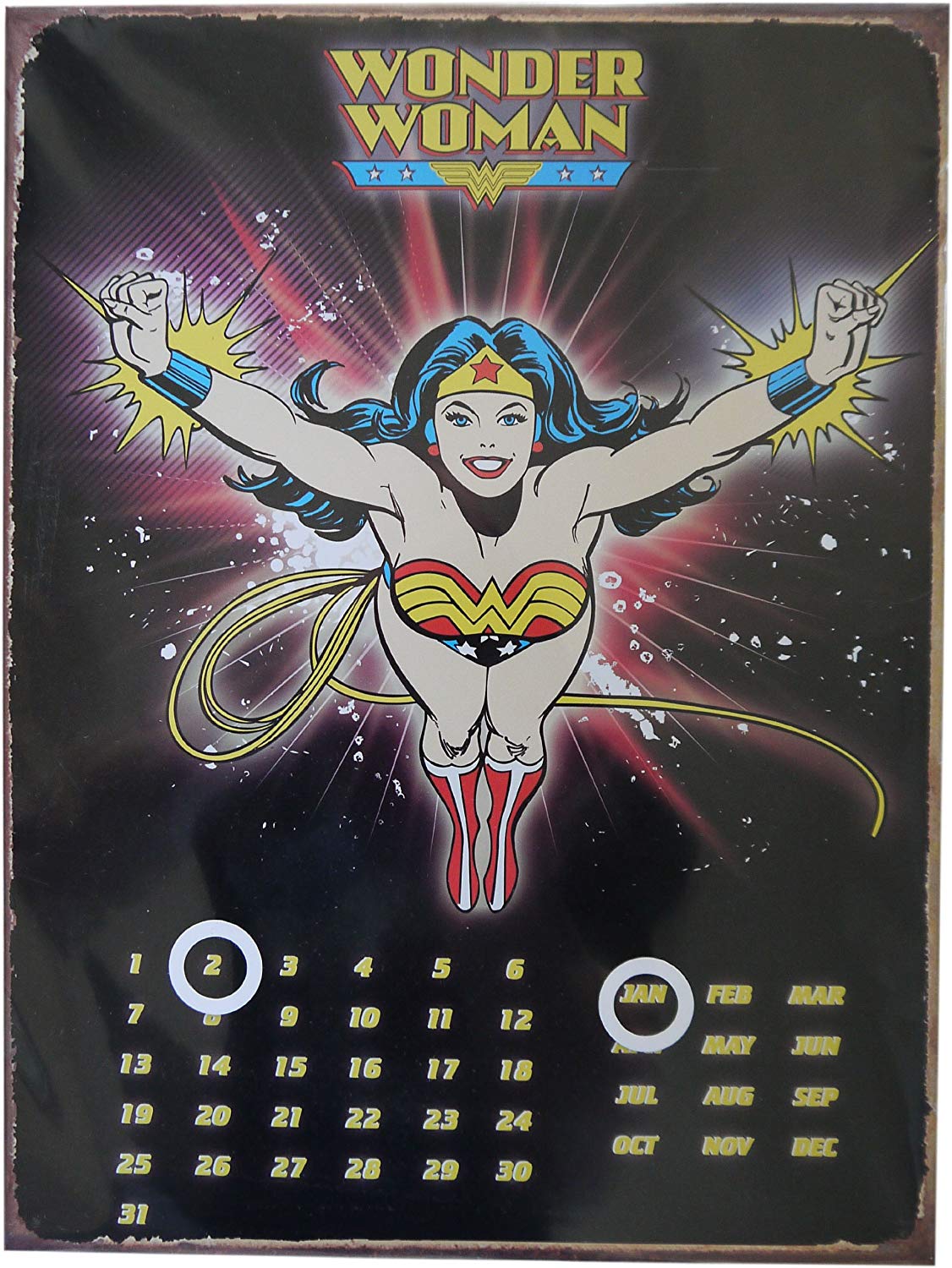 DC Comics Wonder Woman Schwarzer Everlasting Metal-Kalender