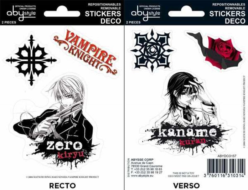 Autocollants repositionnables sous licence Vampire Knight Zero et Kaname