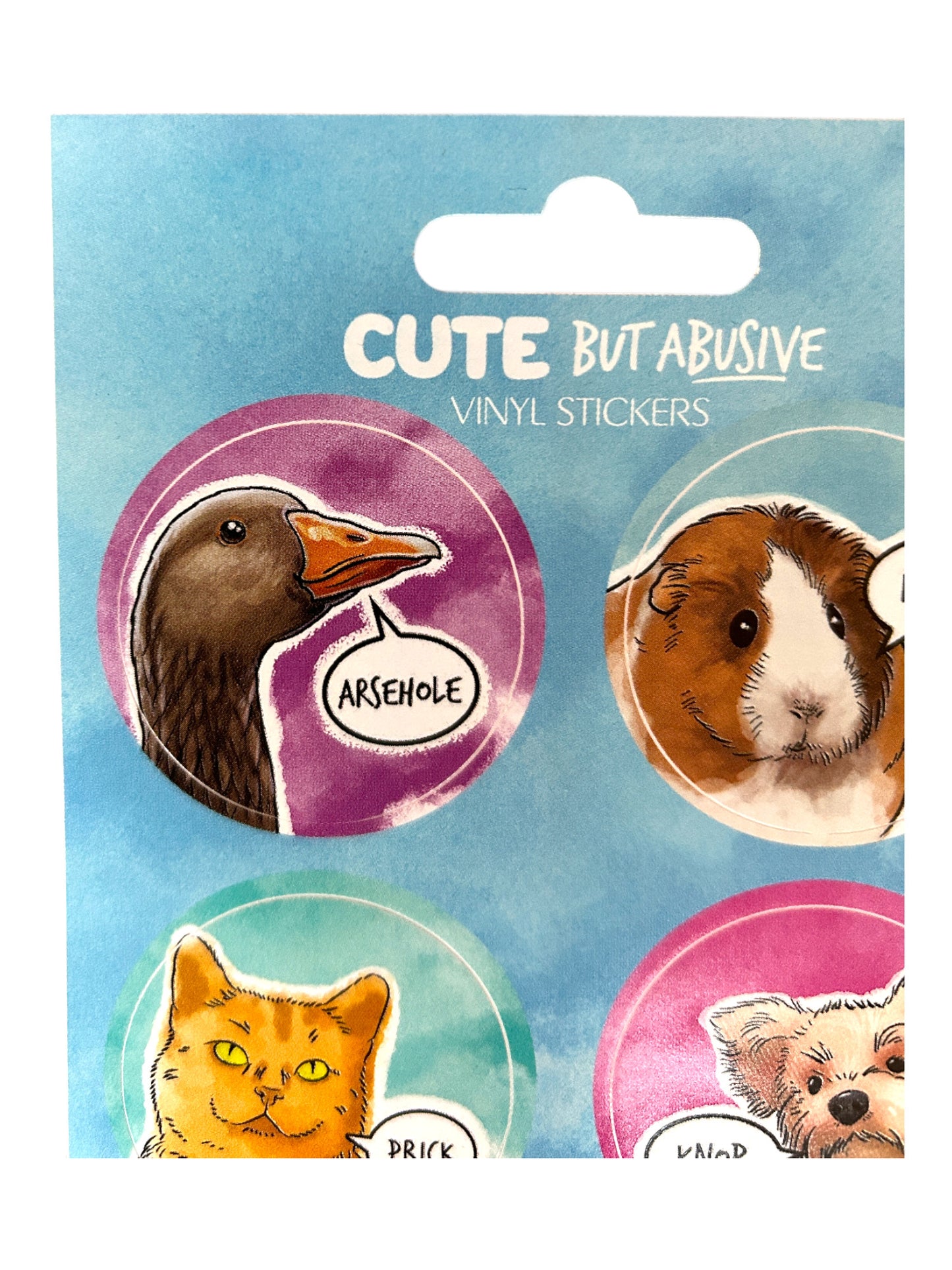 Cute but Abusive Animals x4 Vinyl Stickers