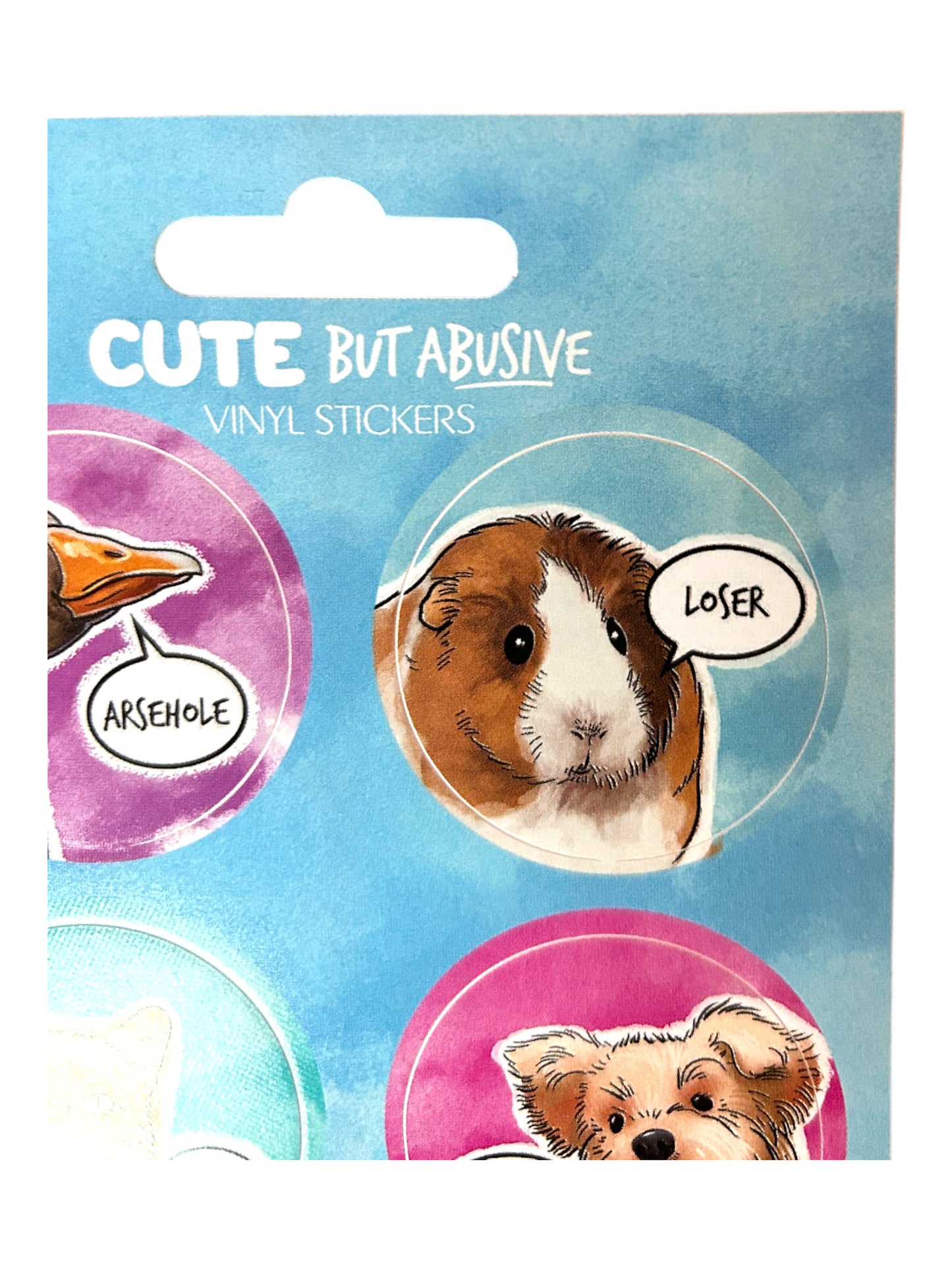 Cute but Abusive Animals x4 Vinyl Stickers