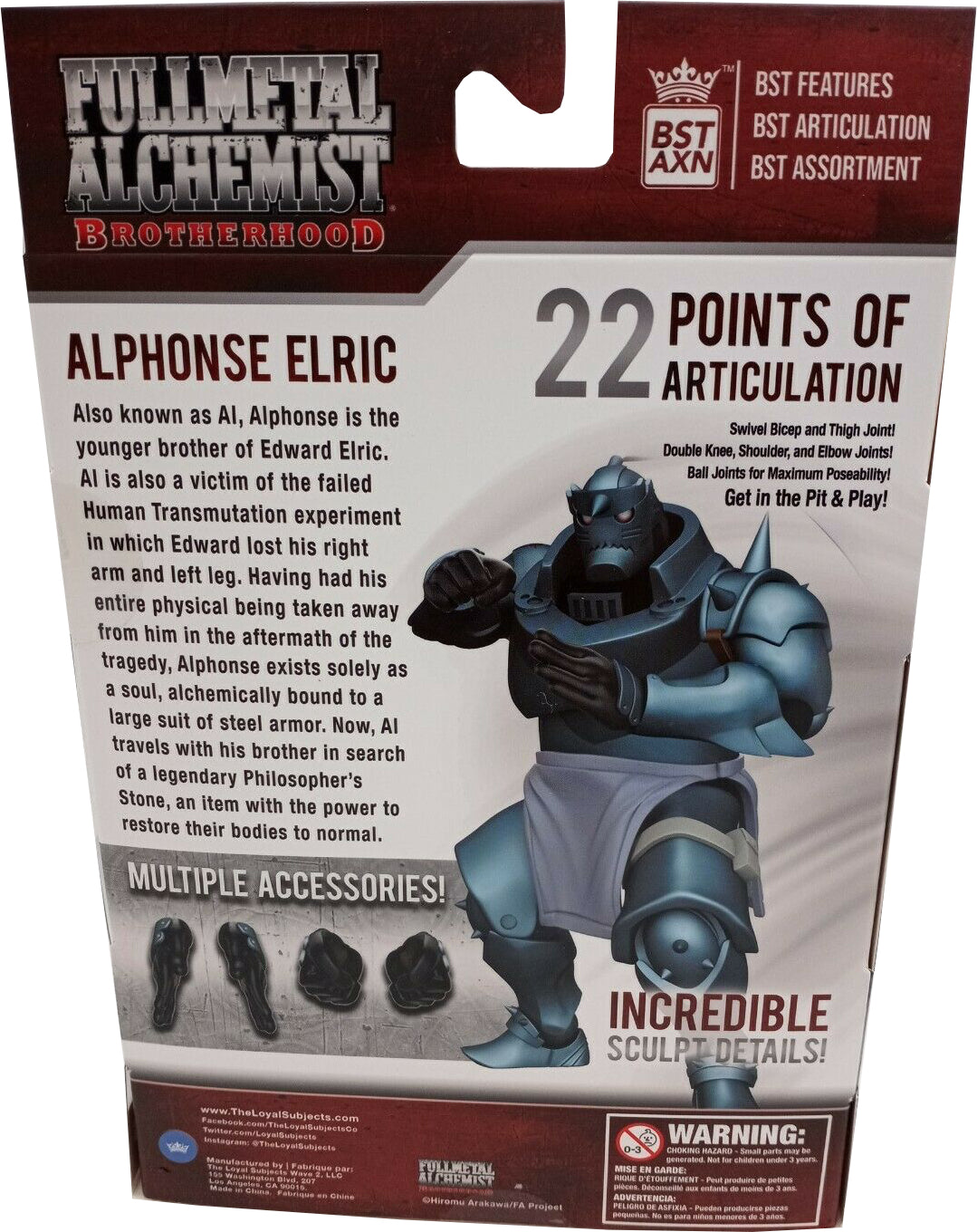 Fullmetal Alchemist Alphonse Elric BST AXN 5" Action Figures