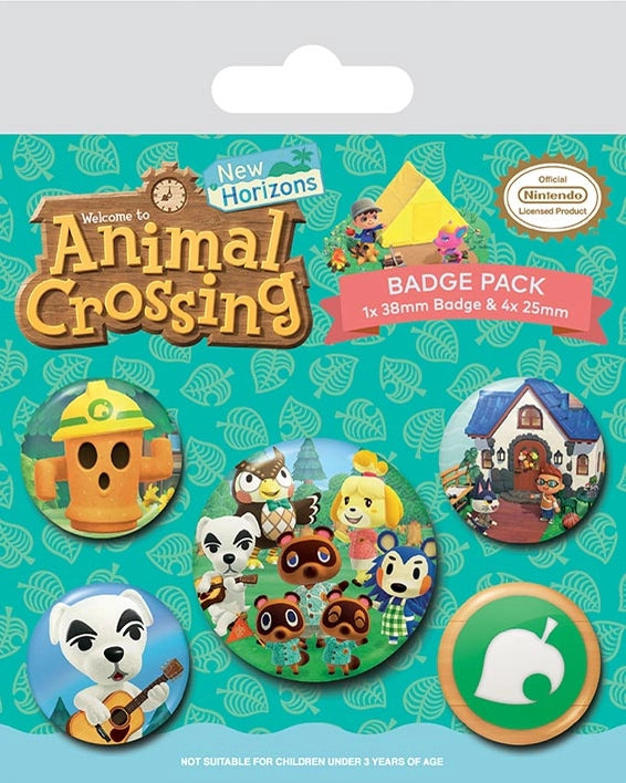 Animal Crossing set of 5 Pin Badges