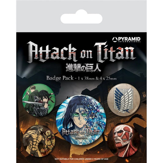 Attack on Titan set of 5 Pin Badges