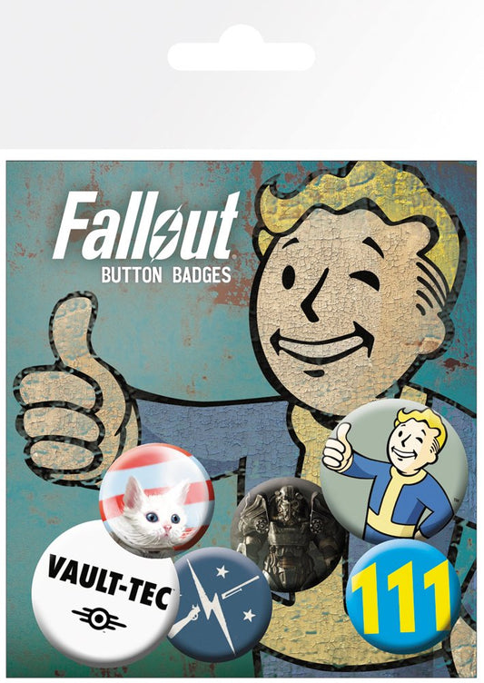 Fallout set of 6 Pin Badges