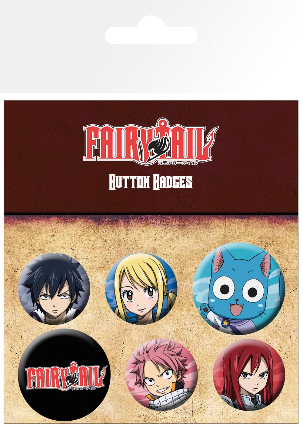 Fairy Tail set of 6 Pin Badges