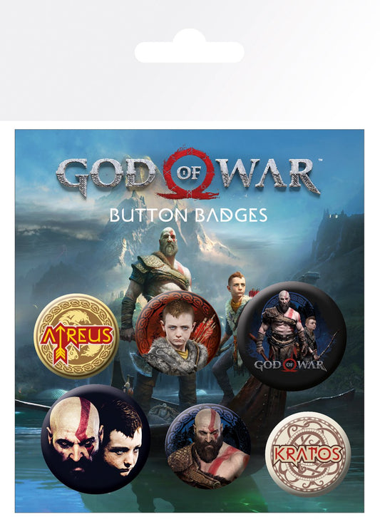 God of War set of 6 Pin Badges