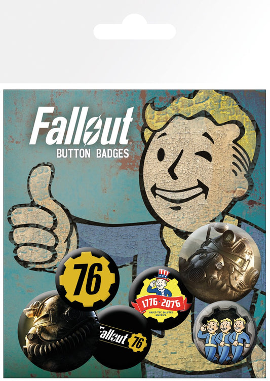 Fallout 76 set of 6 Pin Badges