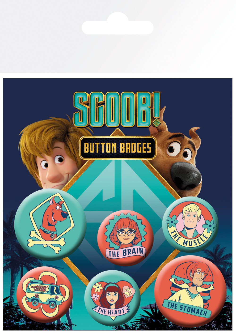 Lot de 6 badges Scooby-Doo