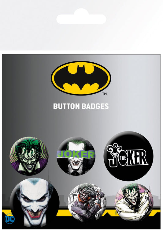 Lot de 6 badges à épingles DC Comics The Joker