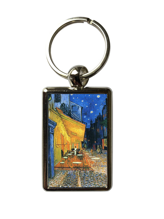 Van Gogh Café Terrace Keyring – Art Lover Metal Keychain