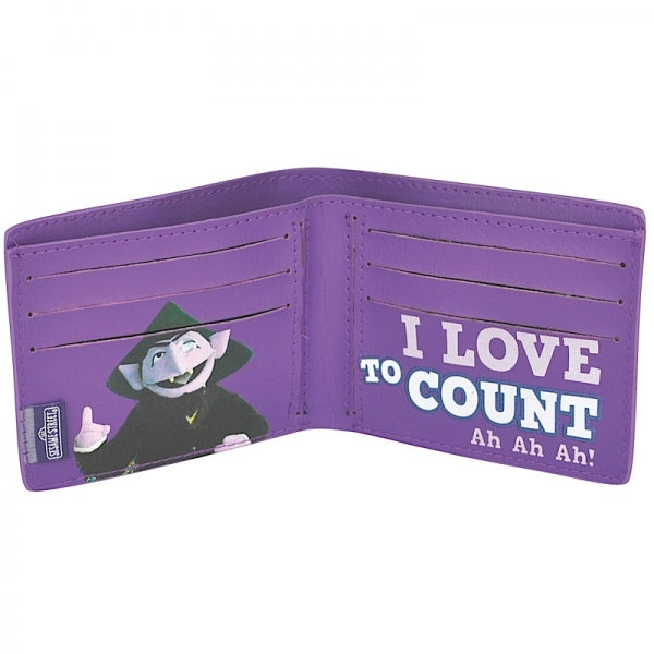 Portefeuille à deux volets « Count Von Count » de Sesame Street J'adore compter