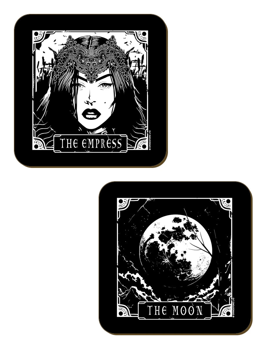 Deadly Tarot - Der Mond, Mäßigkeit, Die Kaiserin und der Stern - 4-teiliges Untersetzer-Set