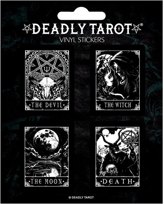 Tödliche Tarot-Themen x4 Vinyl-Aufkleber