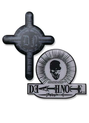 Lot de deux badges à épingles Death Note Skull And Cross