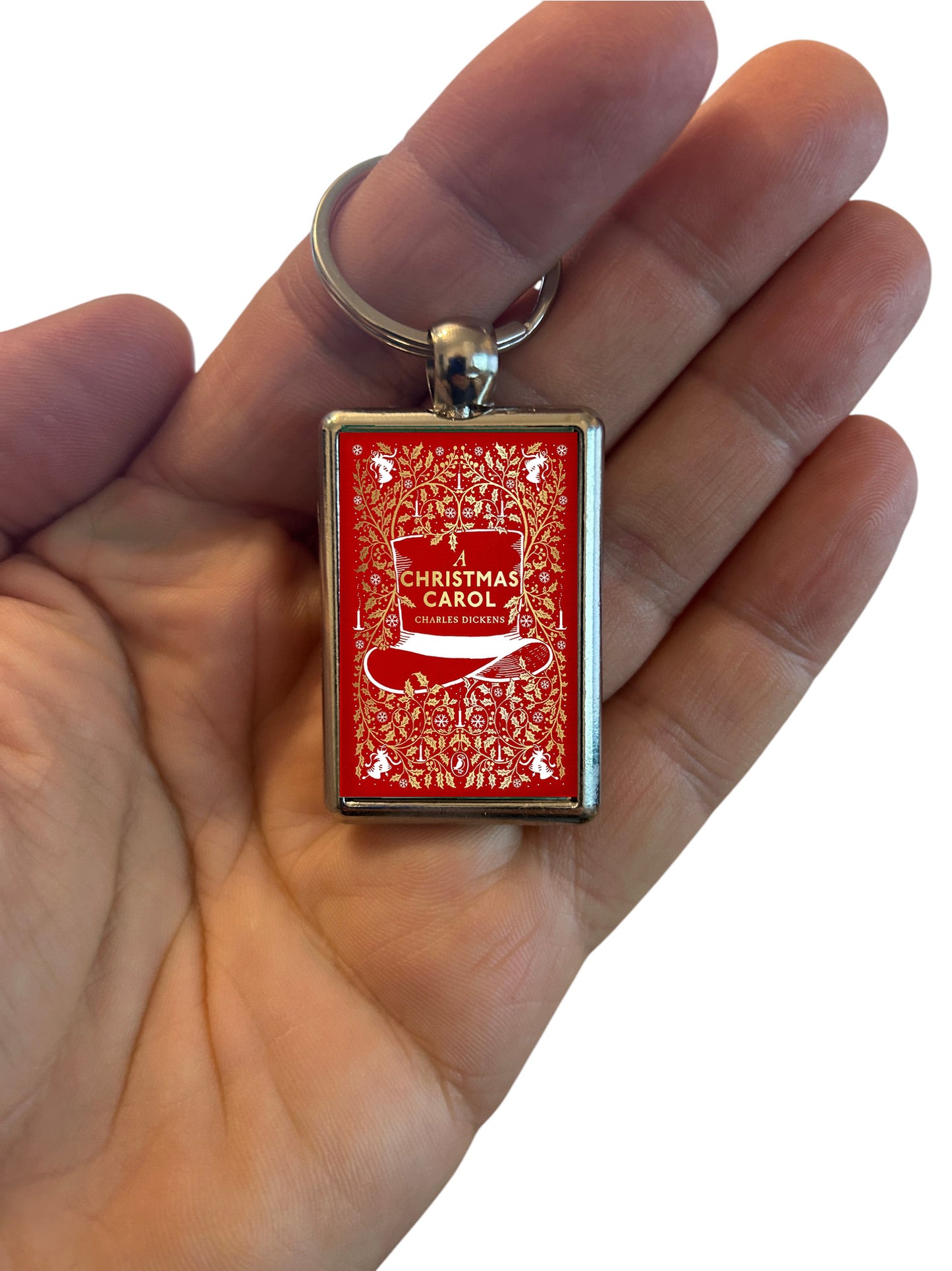 Charles Dickens A Christmas Carol Book Cover High Quality Metal Keyring