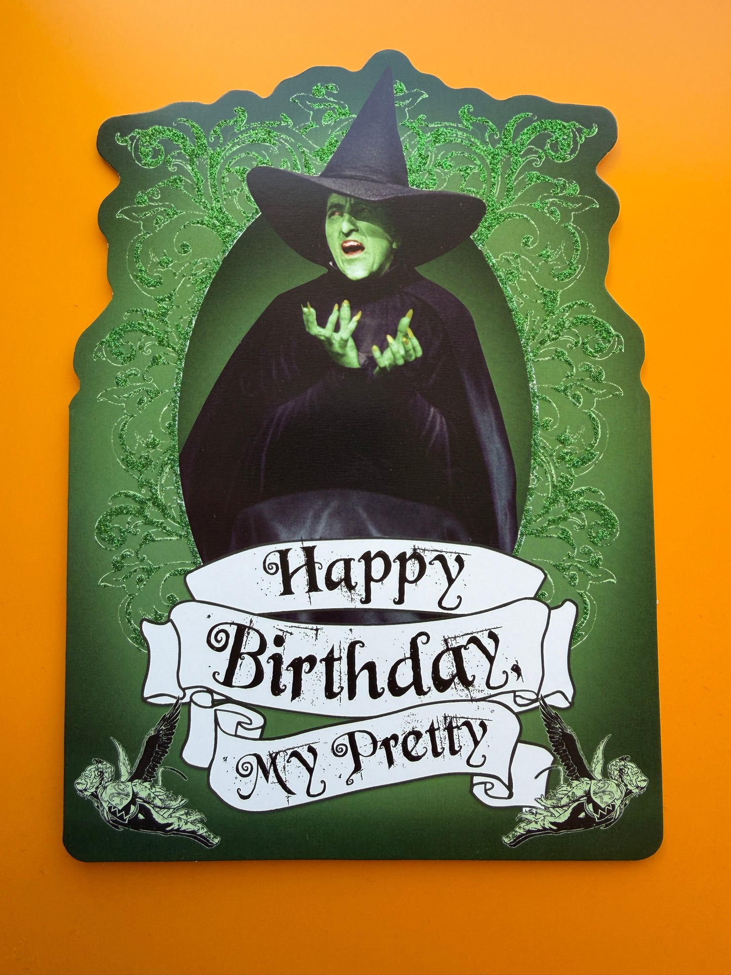 Wizard of Oz Wicked Witch Birthday Card - Official Licensed Glitter Greeting