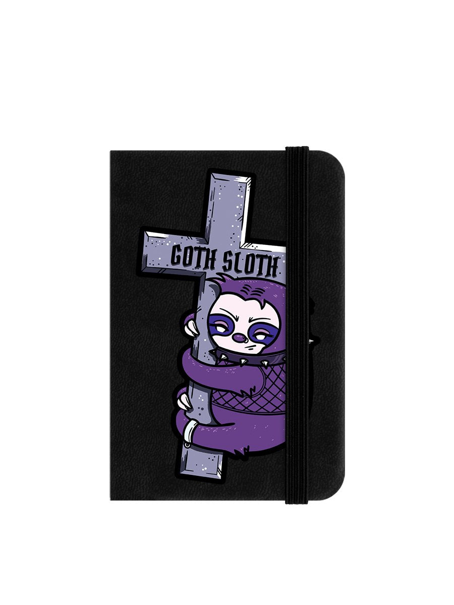 Mini carnet à couverture rigide noir Goth Sloth