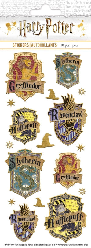 Harry Potter House Crests Enamel Sheet of Licensed Stickers