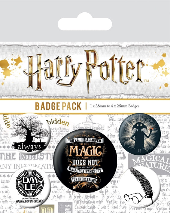 Harry Potter set of 5 Pin Badges