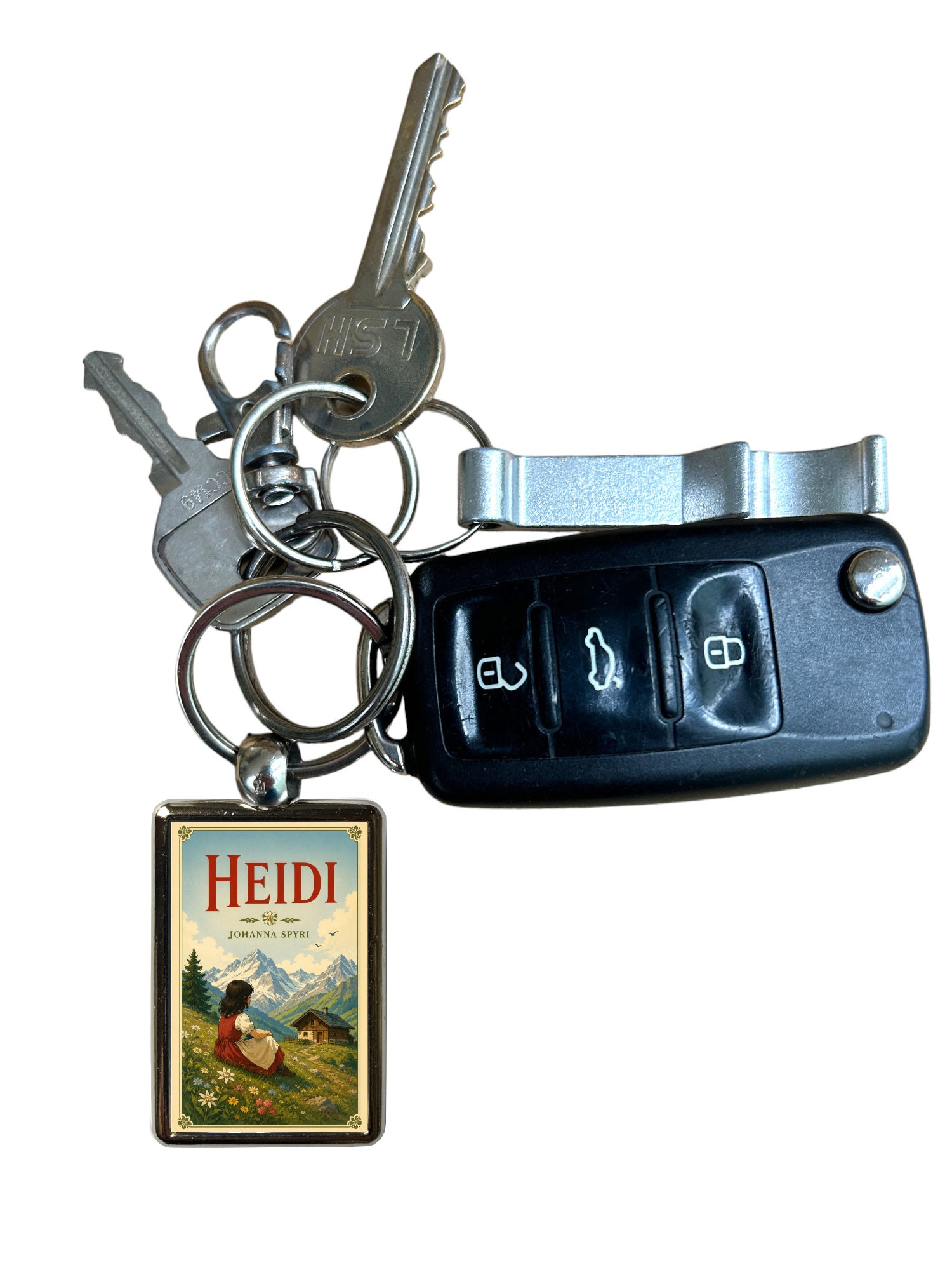 Heidi metal keyring attached to keys
