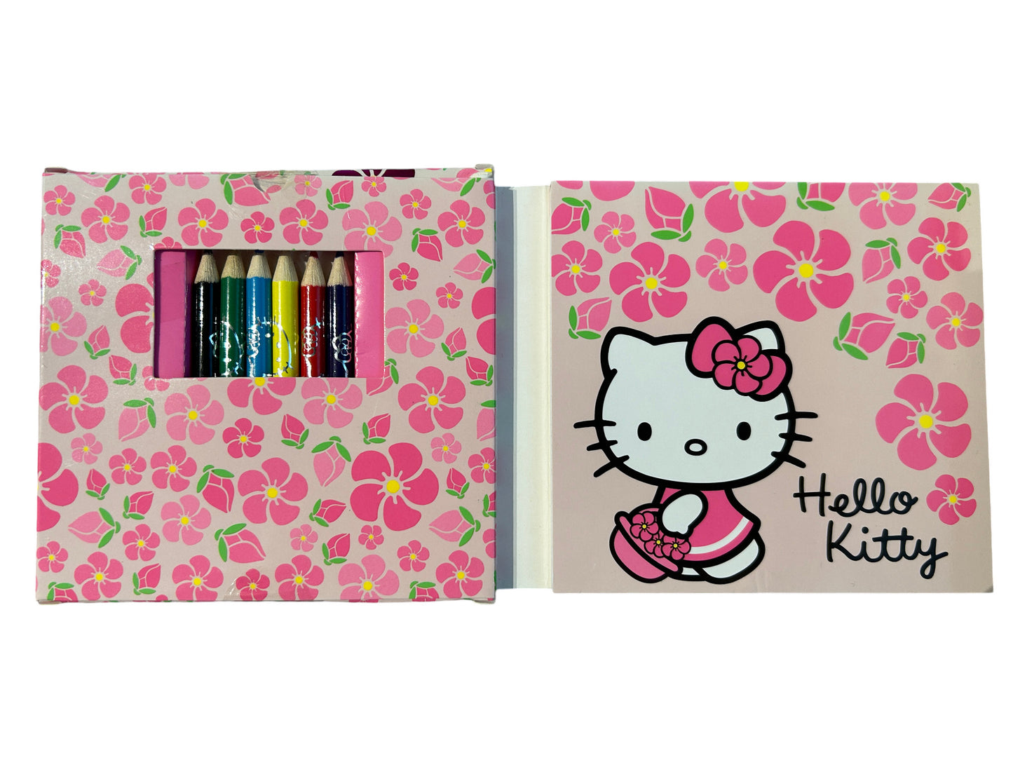 Hello Kitty Small Pencil and Coloring Pad Set - Cute Stationery Kit for Kids