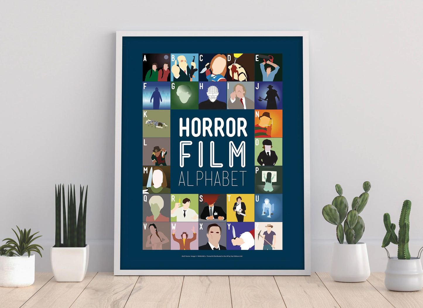 Pop Art Prints Horror Movie A to Z Alphabet Art Print 11 x 14 inches