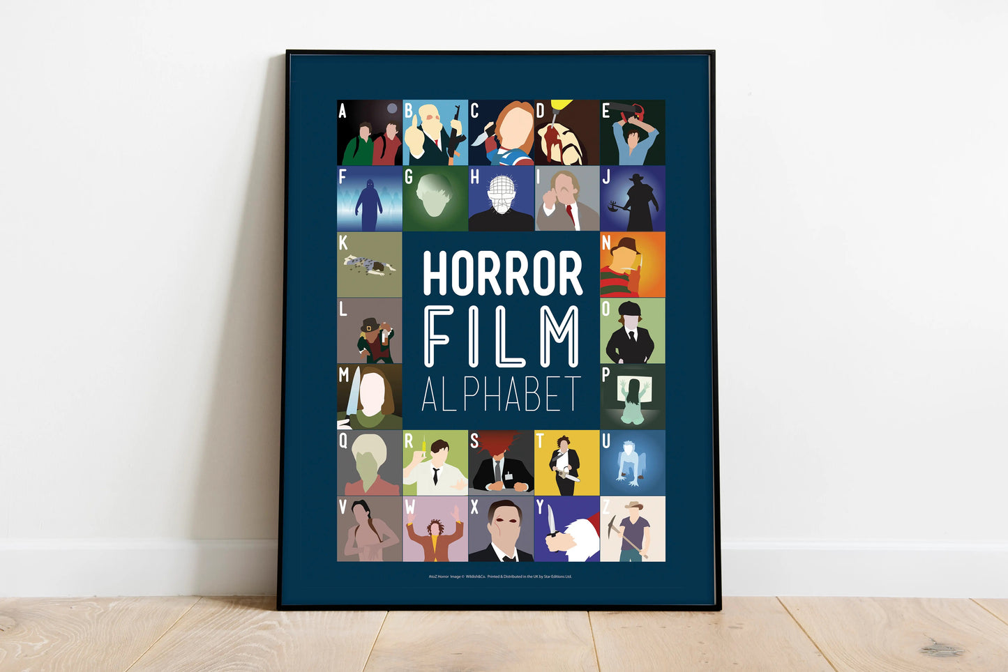 Pop Art Prints Horror Movie A to Z Alphabet Art Print 11 x 14 inches