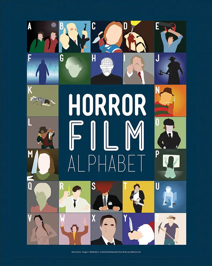 Pop Art Prints Horror Movie A to Z Alphabet Art Print 11 x 14 inches