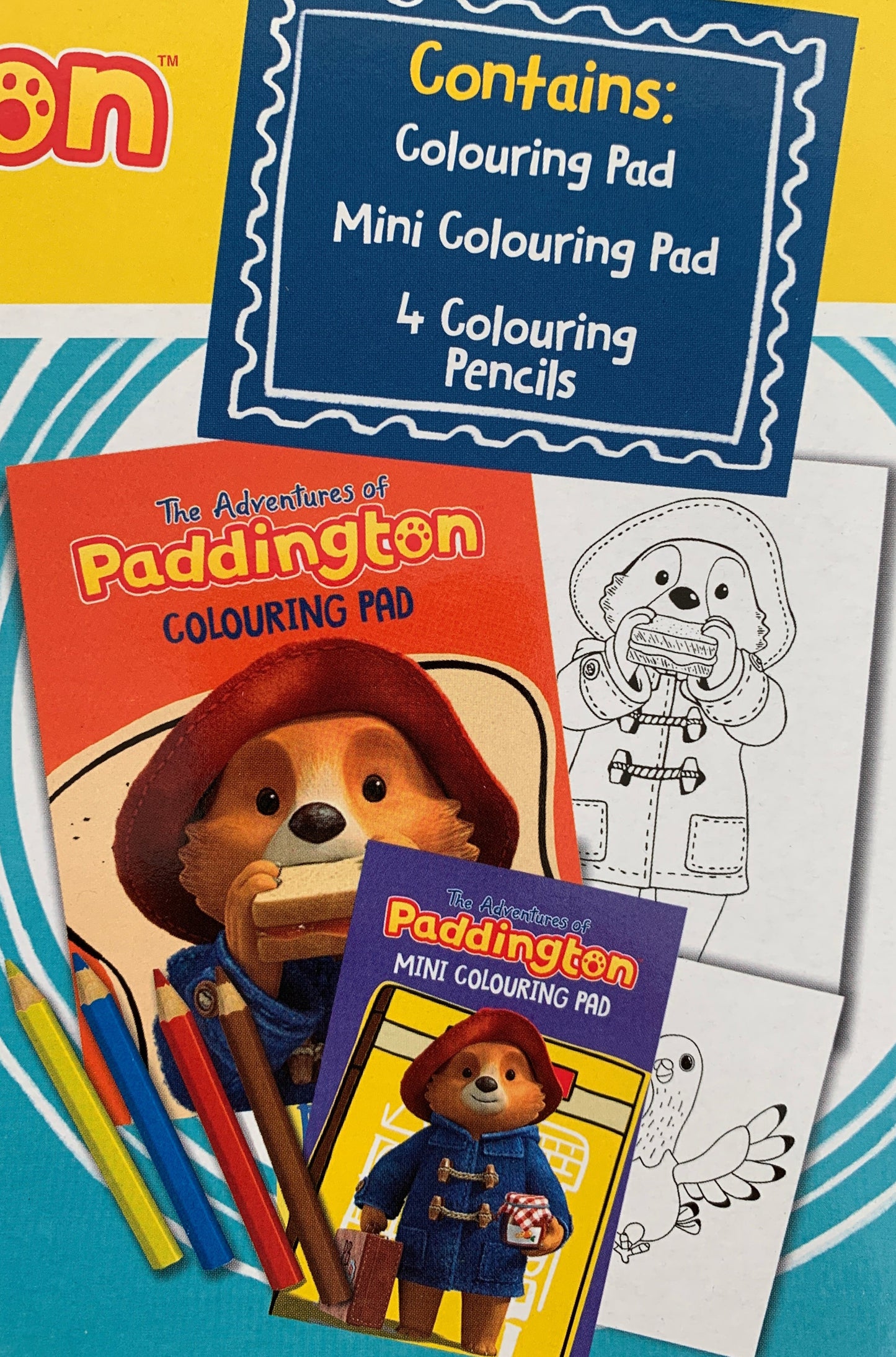 Paddington Bear Play Pack – Colouring Pad, Mini Pad & 4 Pencils – Licensed Activity Set