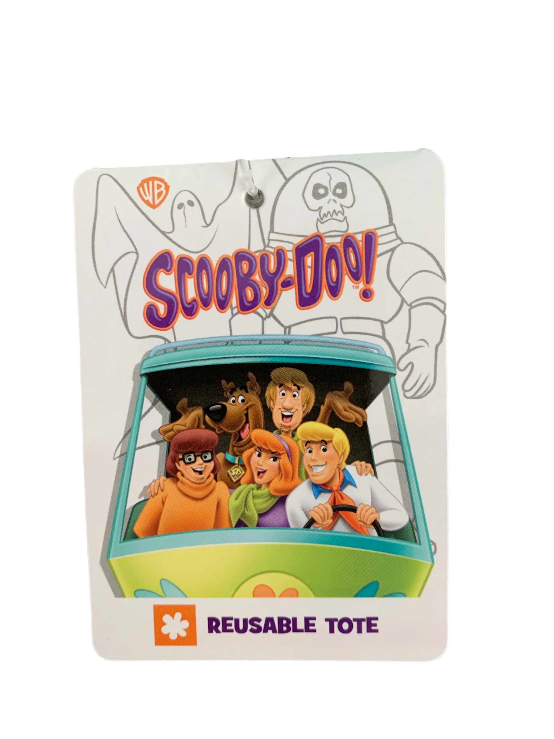 Reusable tote bag with Scooby-Doo design on a white background