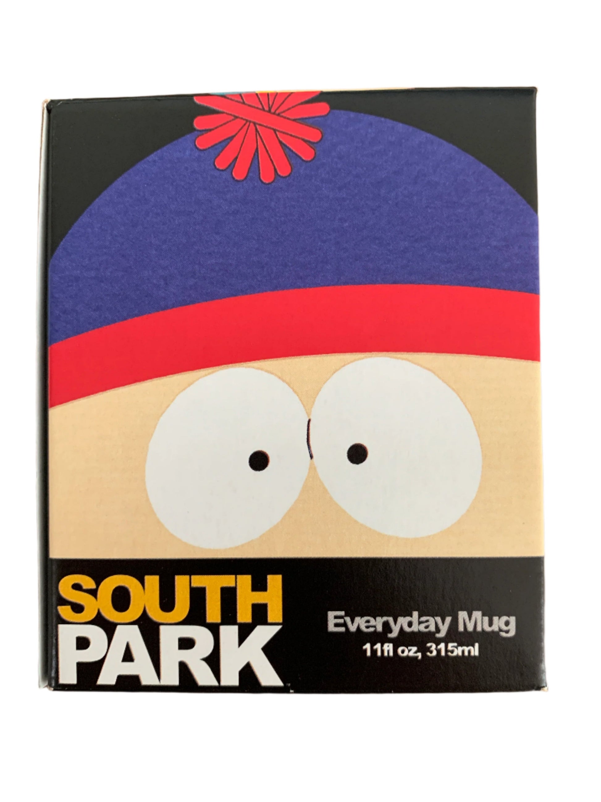 South Park mug packaging with character design on a white background