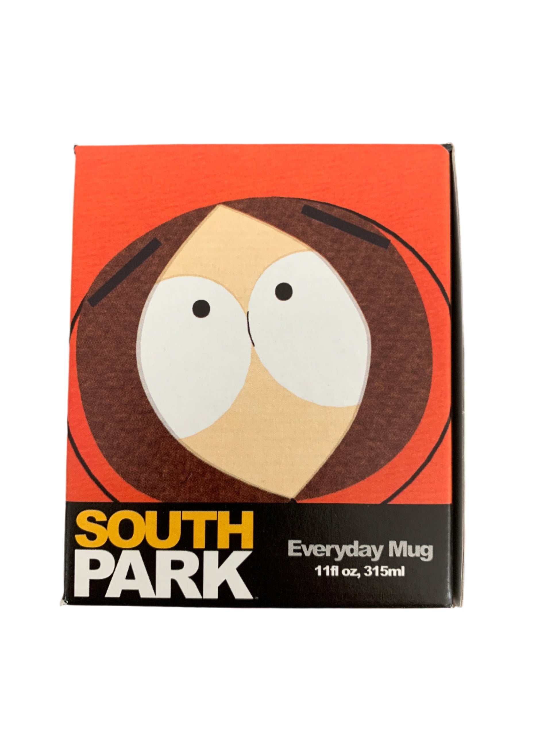 South Park-themed mug packaging on a white background