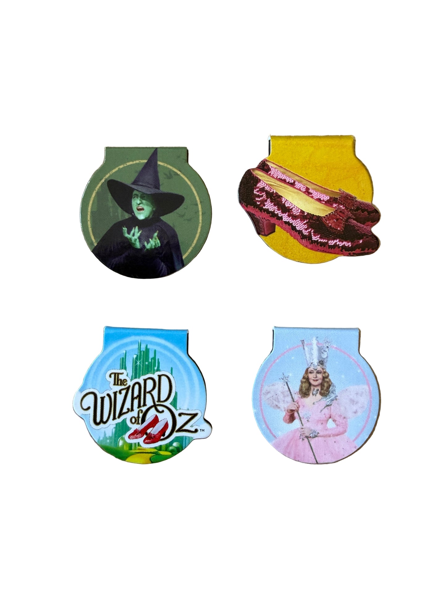 Wizard of Oz Magnetic Bookmarks Set of 4 | Dorothy, Scarecrow, Tin Man & Lion | Classic Movie Page Markers