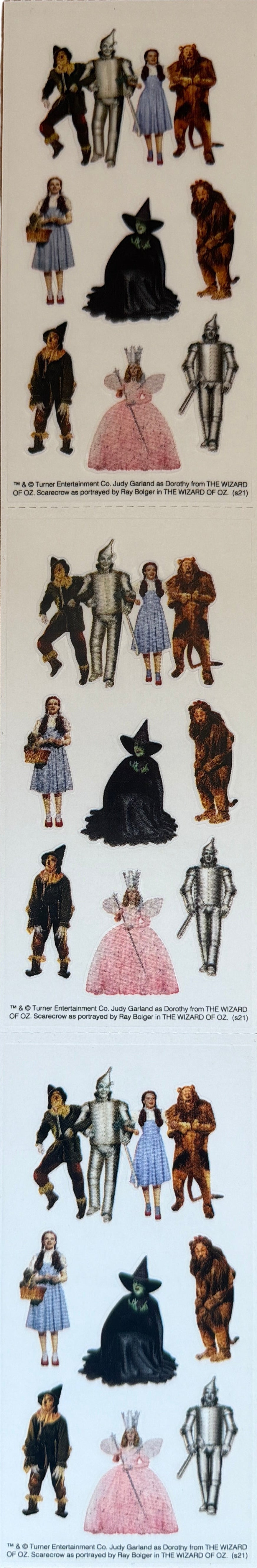 Wizard of Oz Friends 2-inch sticker set with Dorothy, Scarecrow, Tin Man and Lion designs