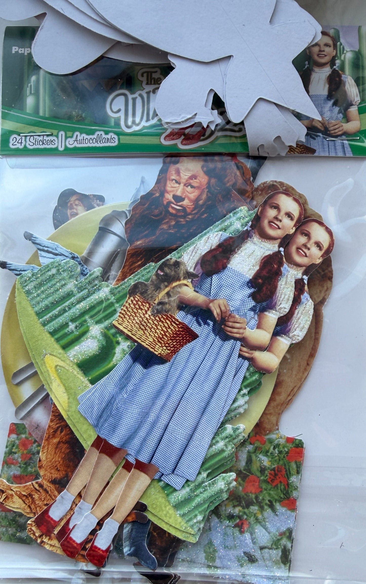 Wizard of Oz die-cut sticker set with 24 assorted character stickers