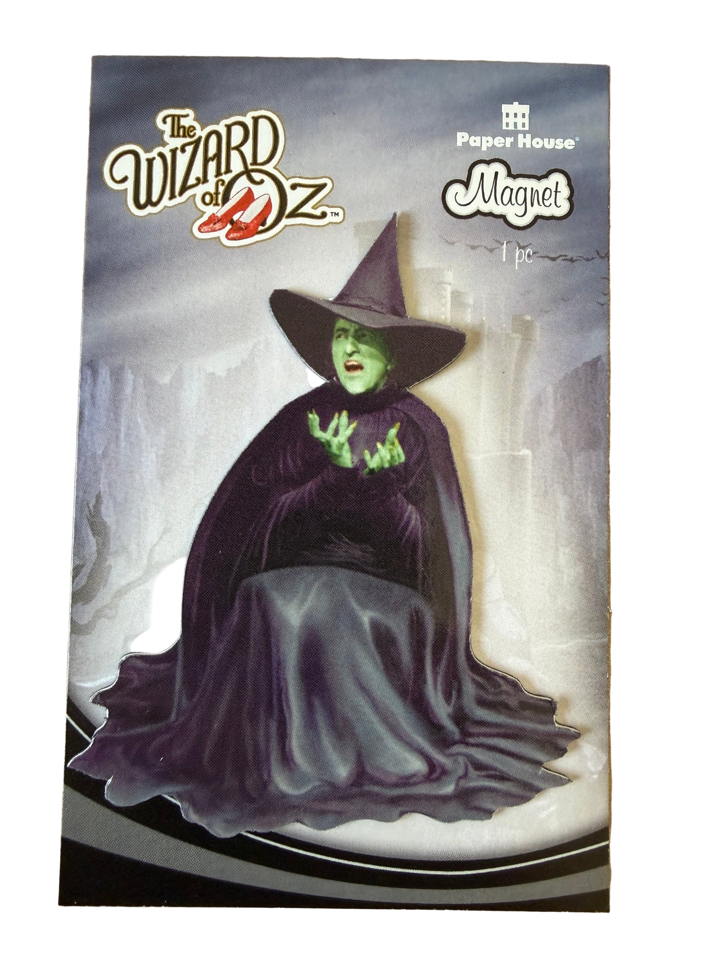 Wizard of Oz Wicked Witch fridge magnet with green-skinned witch design