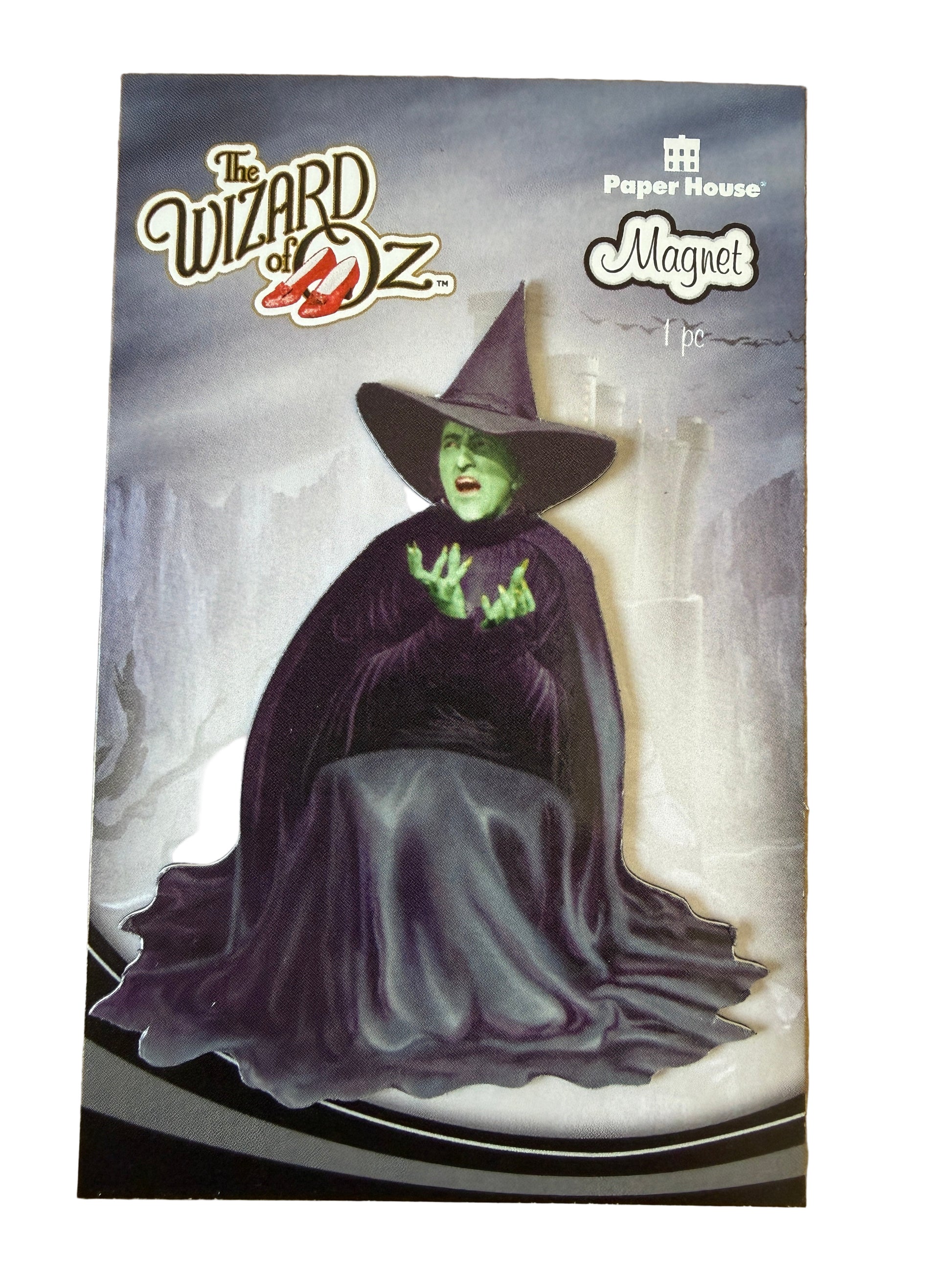 Wizard of Oz Wicked Witch fridge magnet with green-skinned witch design