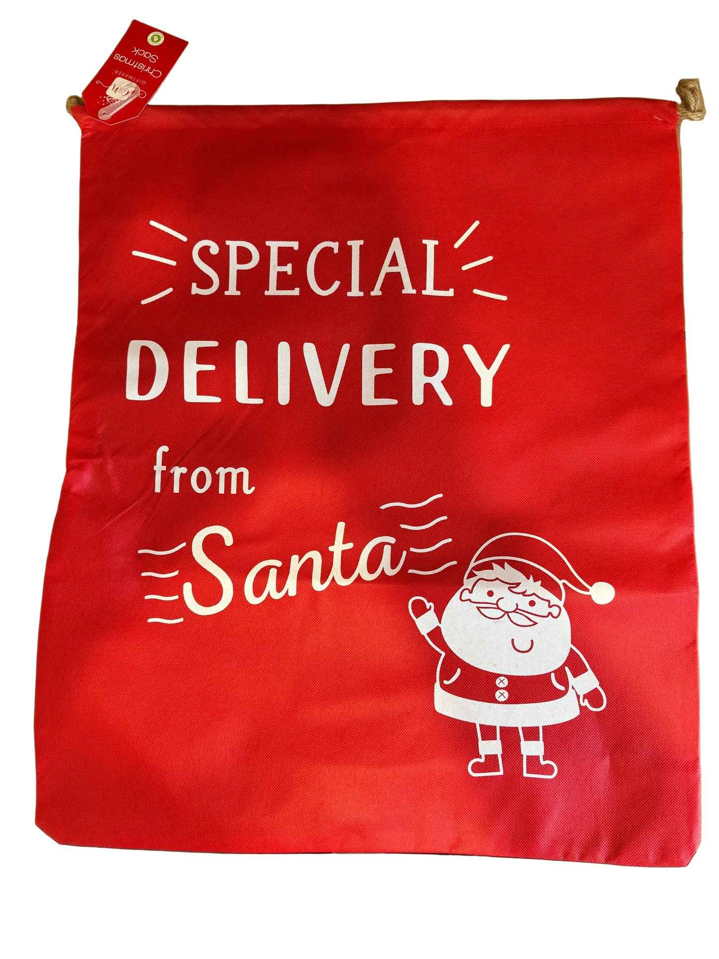 Christmas Santa Sack – Special Delivery Design | 48×60 cm Drawstring Gift Bag | Non-Woven Festive Sack