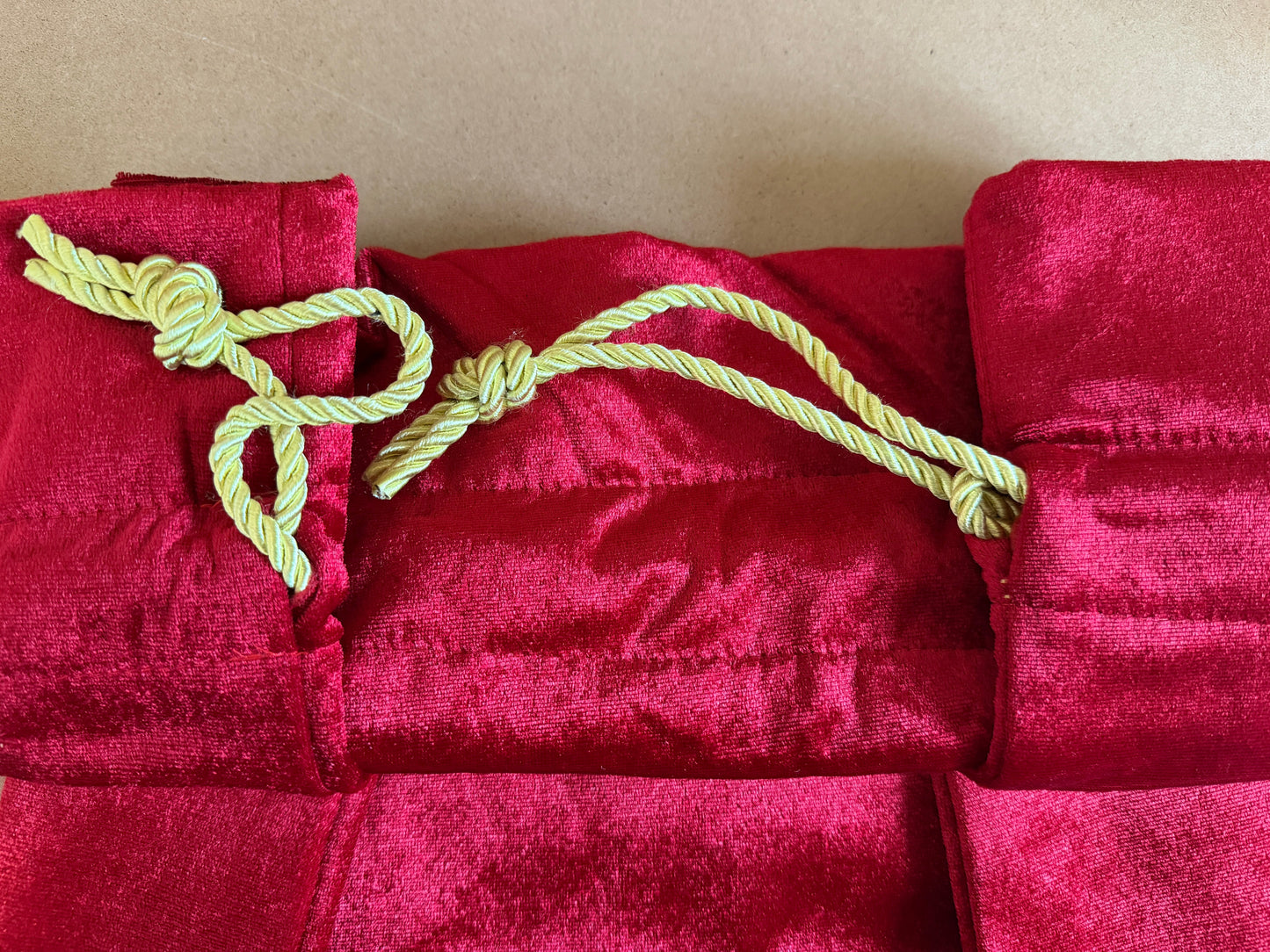 Deluxe Velvet Santa Sack – Gold Embroidered Merry Christmas | 50×70 cm Drawstring Gift Bag