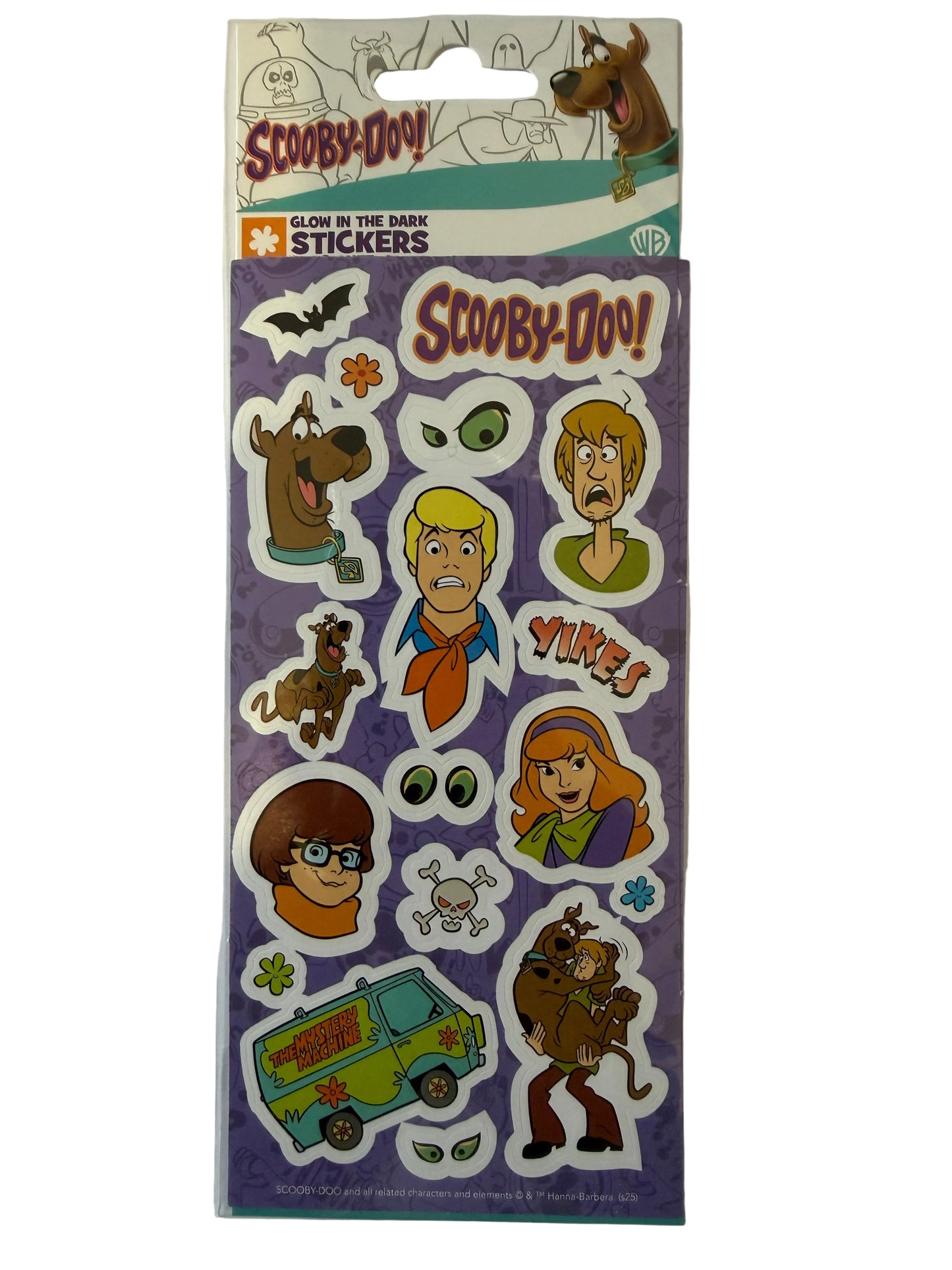 Scooby-Doo glow in the dark sticker sheets featuring characters and monsters
