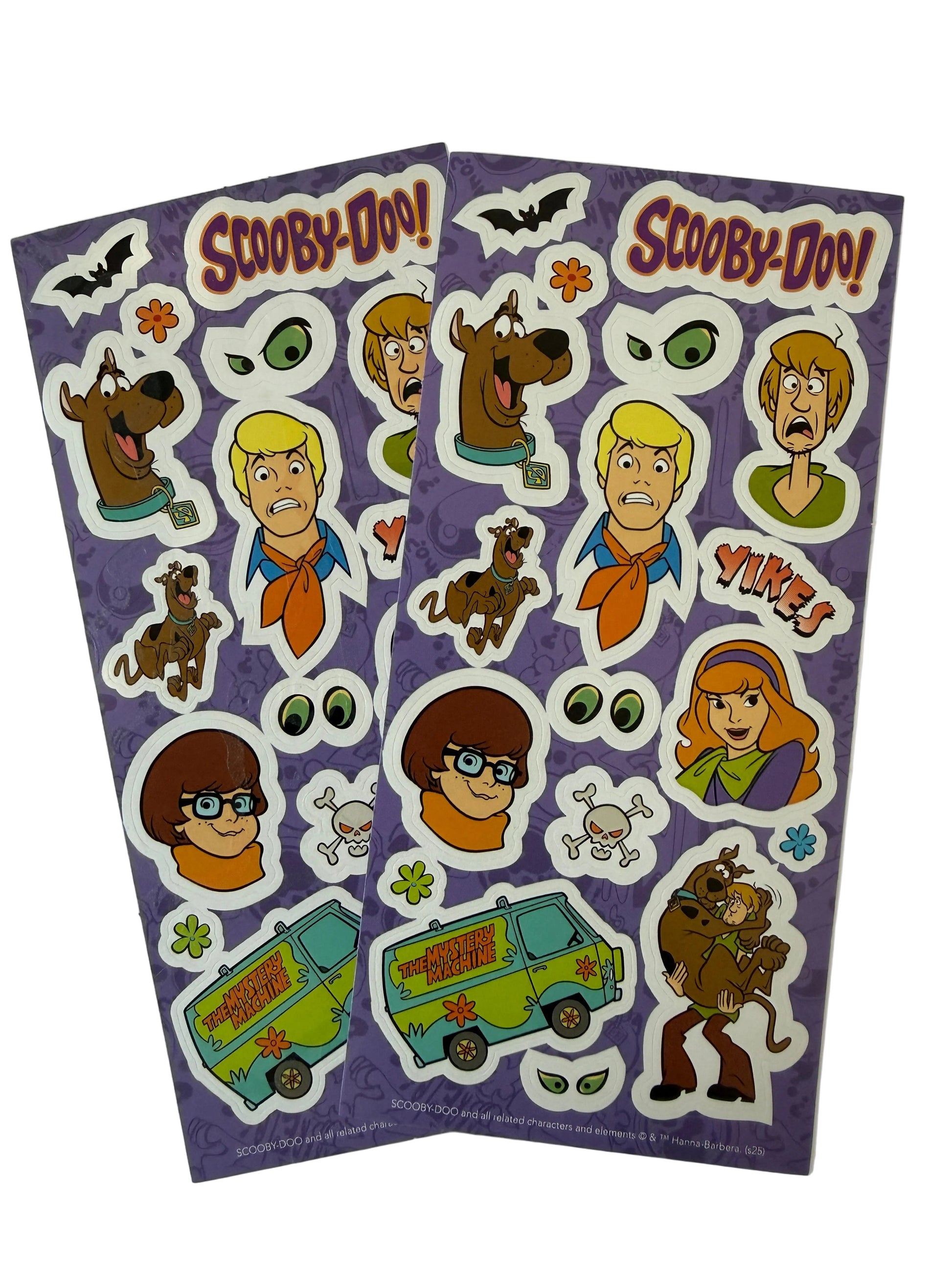 Two-sheet pack of Scooby-Doo glow stickers in packaging