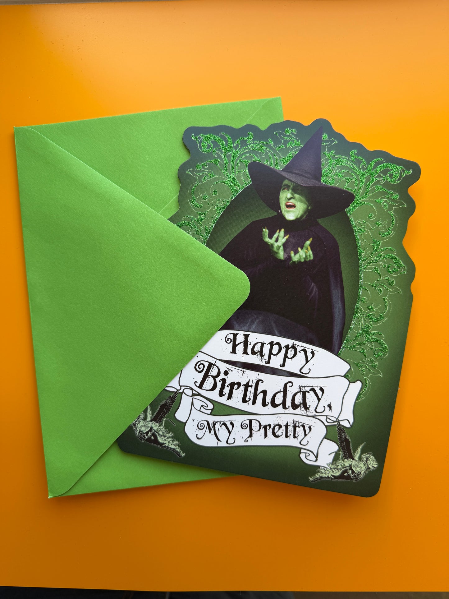 Wizard of Oz Wicked Witch Birthday Card - Official Licensed Glitter Greeting