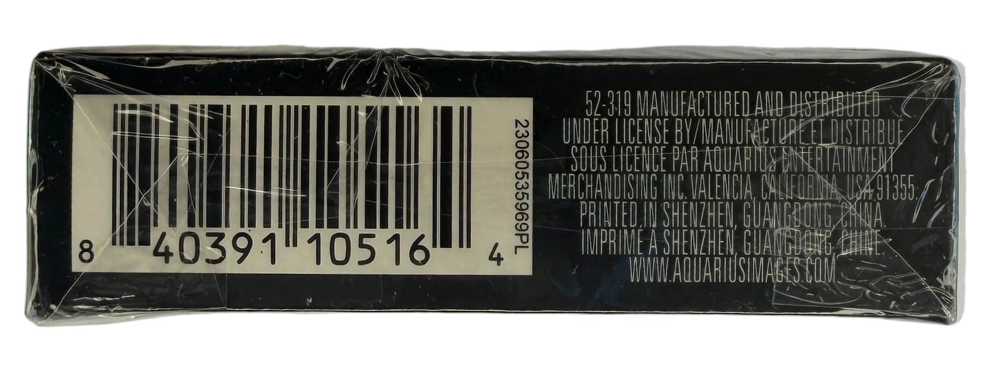 Product packaging with a barcode on a light gray background