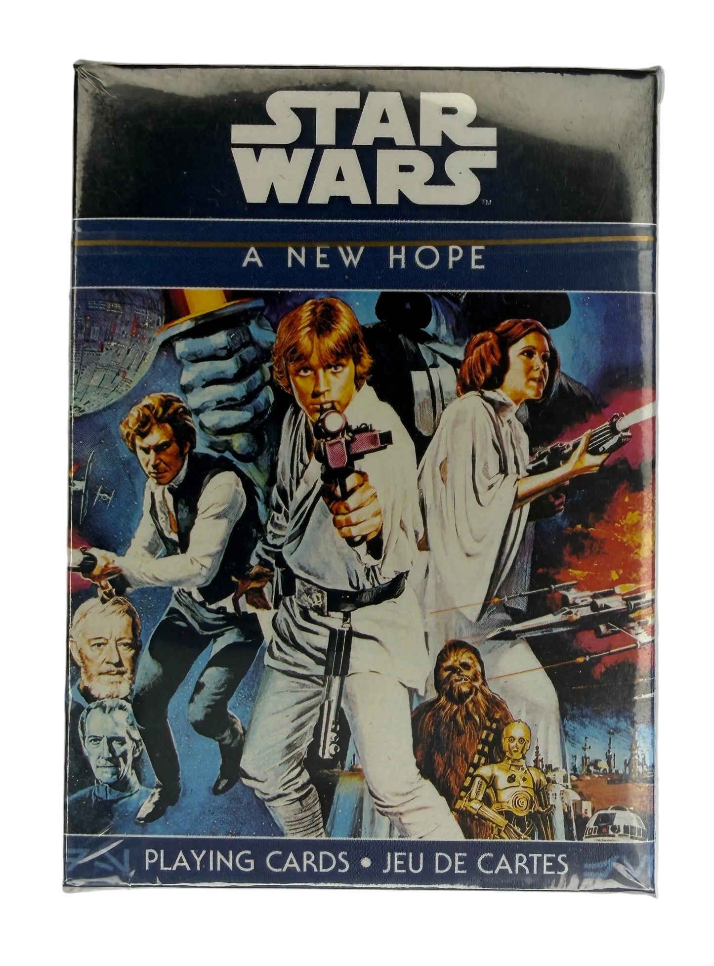 Star Wars 'A New Hope' playing card box on a white background